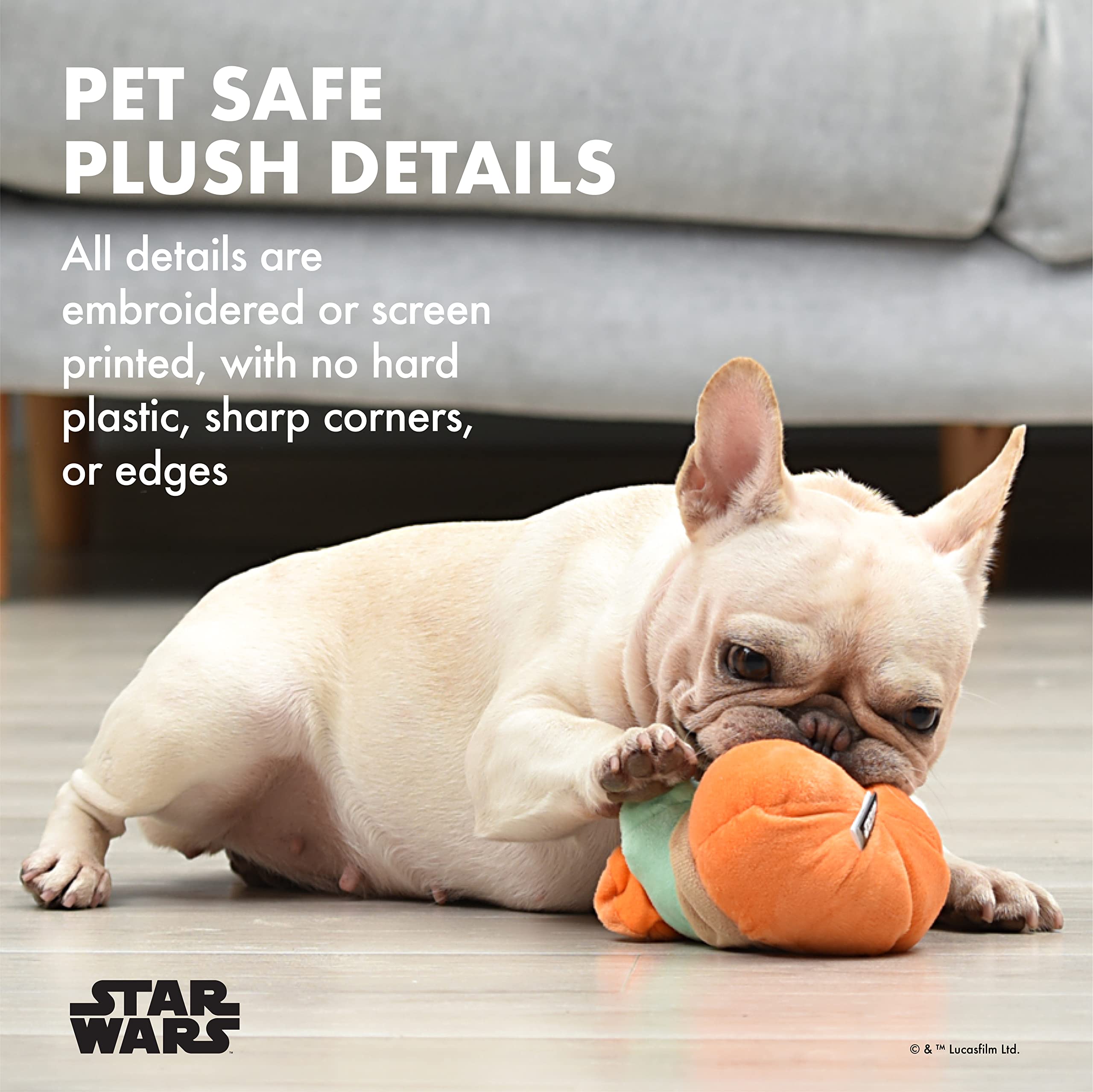 Star Wars Hundespielzeug Grogu Halloween Hundespielzeug Kürbiskopf,Kleine Hundespielzeug, Quietschendes Hundekauspielzeug Mandalorian Das Kind Hundespielzeug Plüsch, 6 Zoll