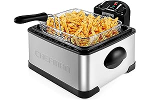 4.5 Liter Deep Fryer w/Basket Strainer, XL Jumbo Size with Adjustable Temperature...