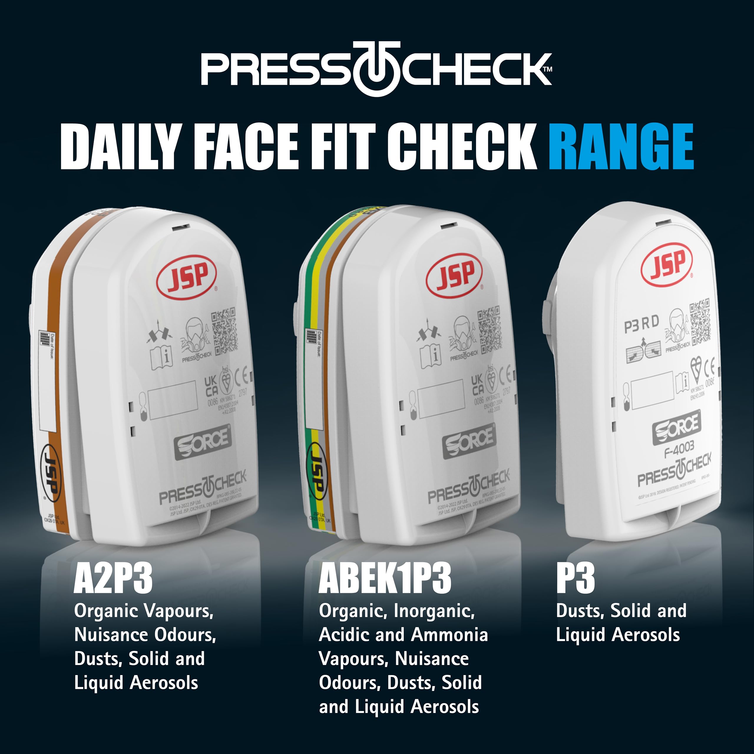 Filtr wymienny JSP PressToCheck ABEK1P3 BMN750-000-600 2 szt. JSP