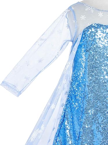 Miniatura 13 de Disfraz de princesa de lujo con capa larga brillante para fiesta de cumpleaños de niña Rosa-2