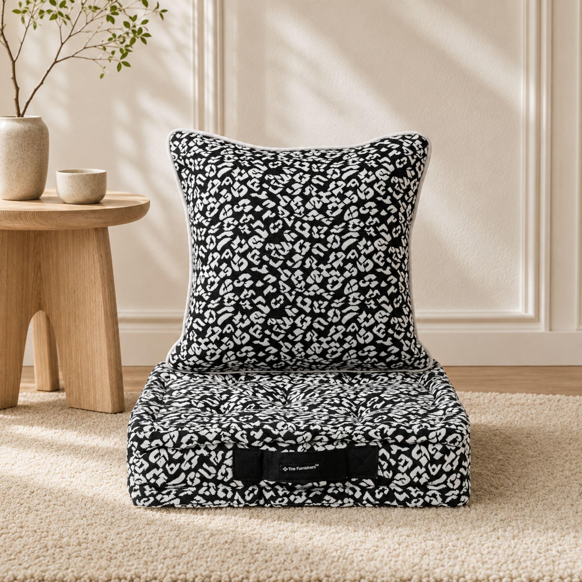 Orange Woven Floor Cushion - Cozy Seating & Meditation -12