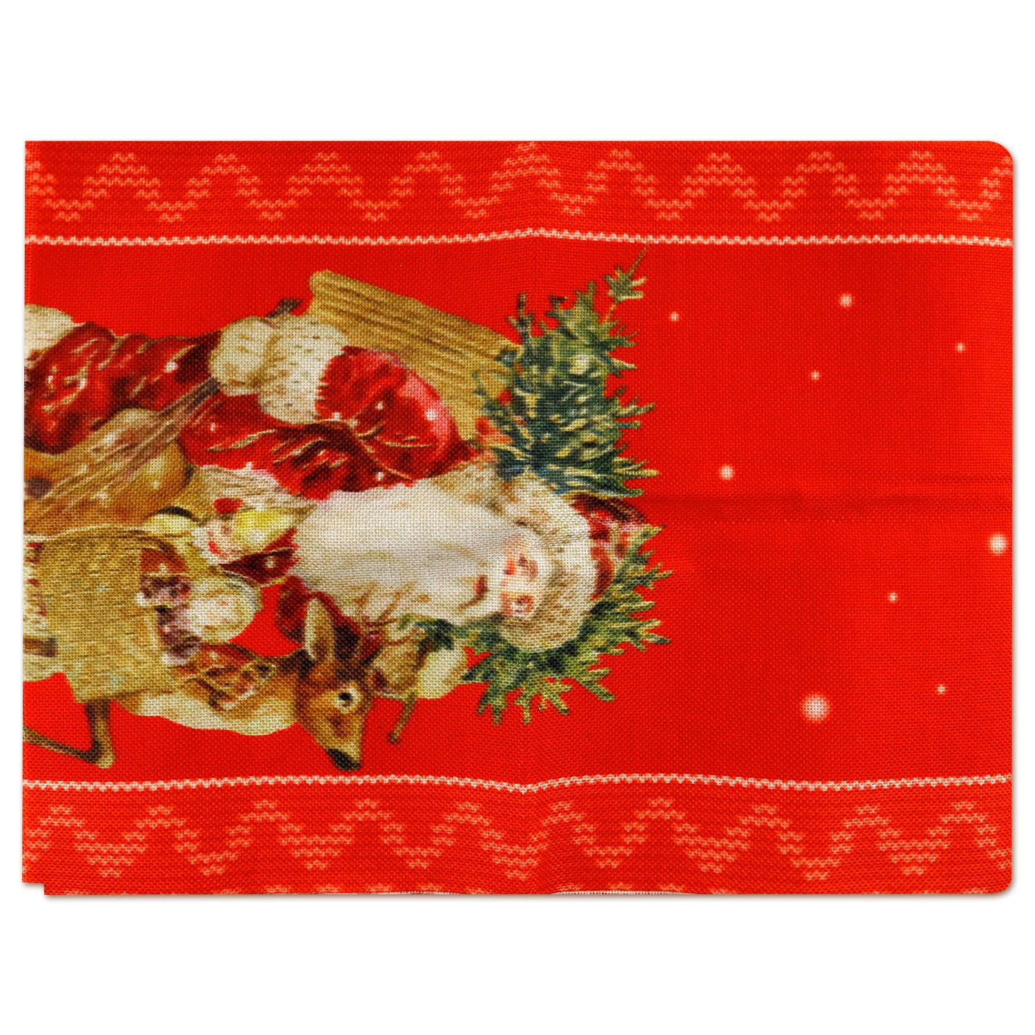 Rumyve Christmas Table Runner,Rectangular Linen Xmas Table Runner,Christmas Dinner Party Table Decoration for Santa,Reindeer,Snowmen,Trees(Stlye B)