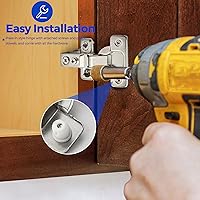 Vista 3 de Ravinte Paquete de 20 10 pares de bisagras de gabinete de cocina de brazo corto para gabinetes superpuestos de 5/8 pulgadas, bisagras de ángulo