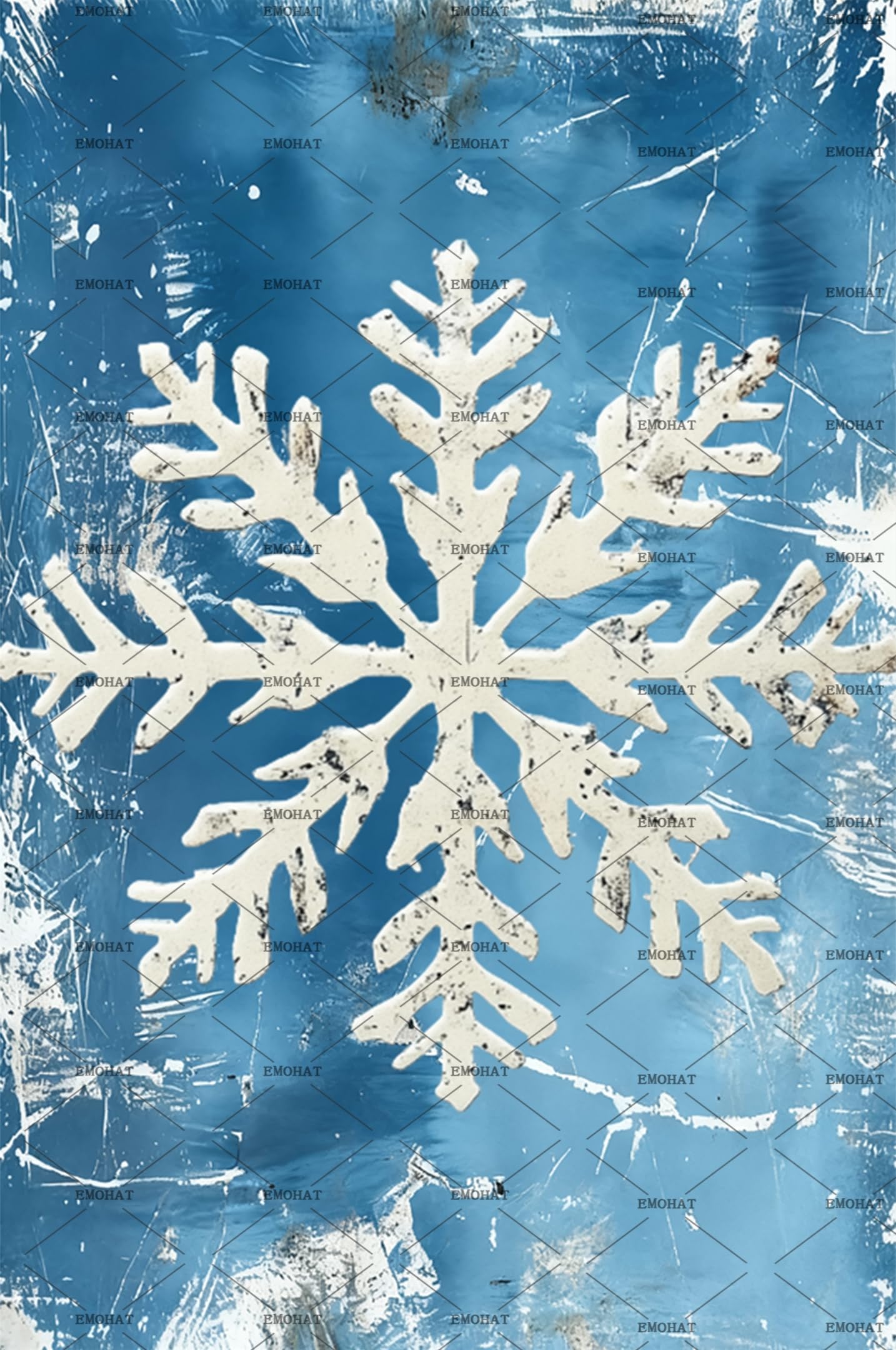 Winter Snowflake Metal Tin Sign 16x12 Inch - Vintage Christmas Wall Decor for Living Room & Porch - Rustic Outdoor Winter Sign with Snowflake Design