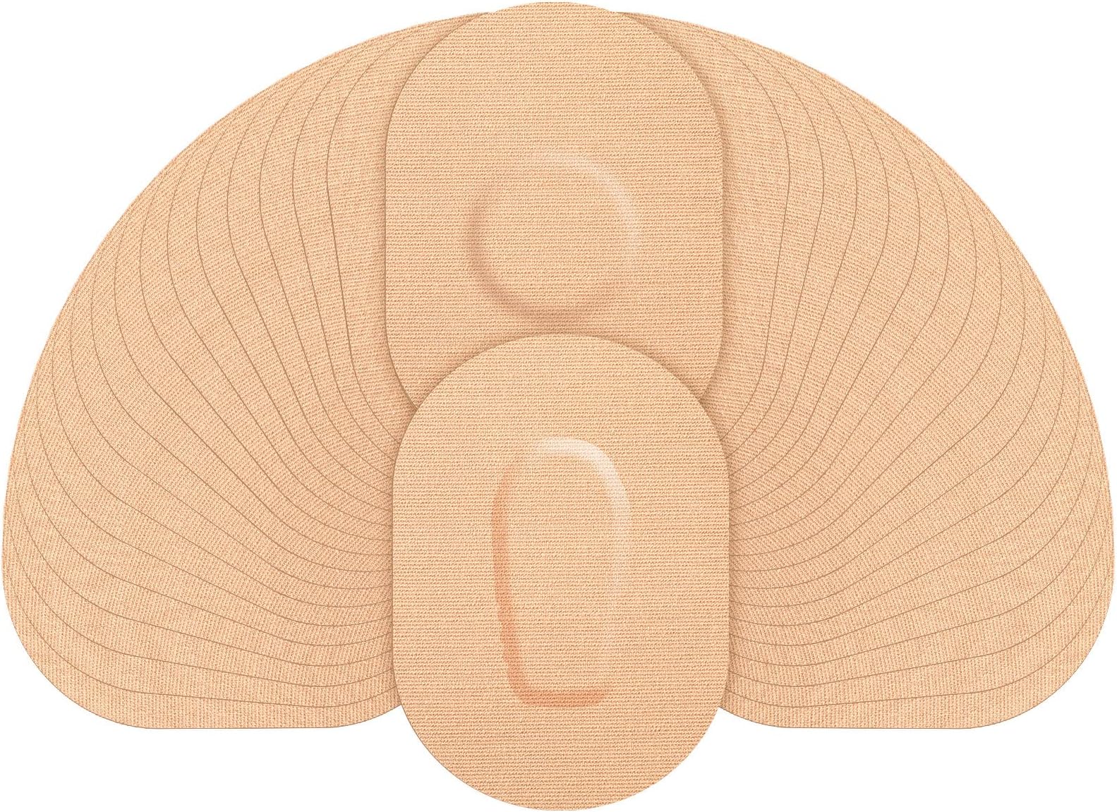 Tondiamo 36 Pack Adhesive Patches Skin Guardian Waterproof Tape for Skin Pre Cut Adhesive Tape Compatible with Dexcom G6, Tan Color