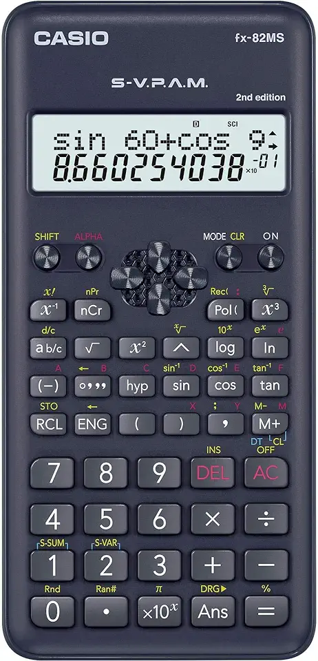 Casio CALCULADORA CIENTIFICA 240 FUNCOES FX-82MS-2-S4-DH PRETA, Preto