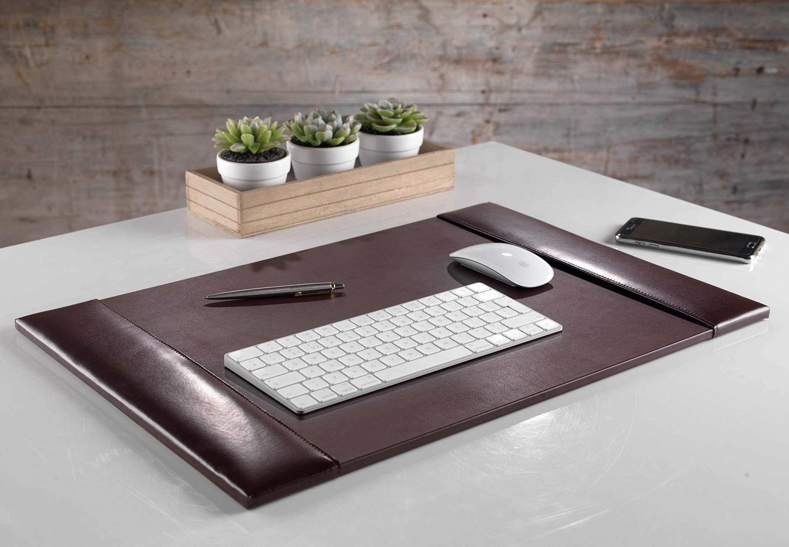 Brown Handmade Real Leather Desk PAD MAT BLOTTER 76 X 46CM Free BLOTTER Paper