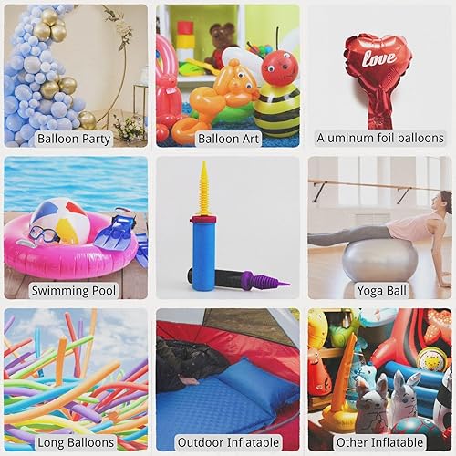 Miniatura 4 de Bomba de globo de mano, compresor de bomba de aire inflador de doble acción bidireccional para globos