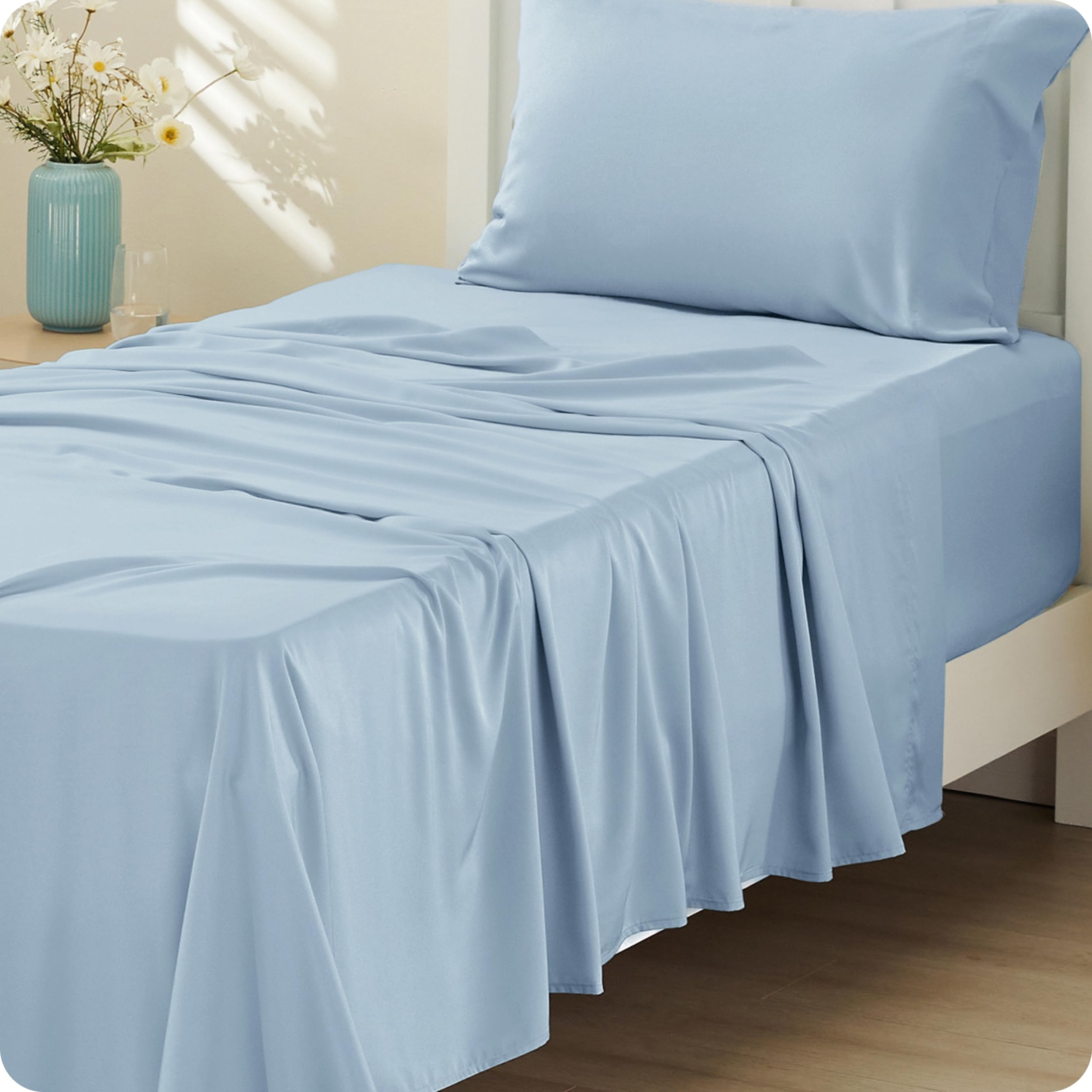 Bedsure PureWoven 100% Rayon Derived from Bamboo, Twin Bed Sheets, 3 Pieces