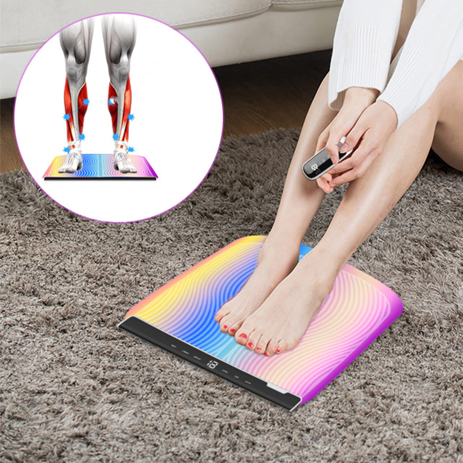 dsfgybj Massager a Piede colorato a Distanza controllata per Rilievo neuropatico, Gambe Portatili e massaggiatore con Ricarica USB, Ideale per L'Ufficio di casa o per l'allenamento