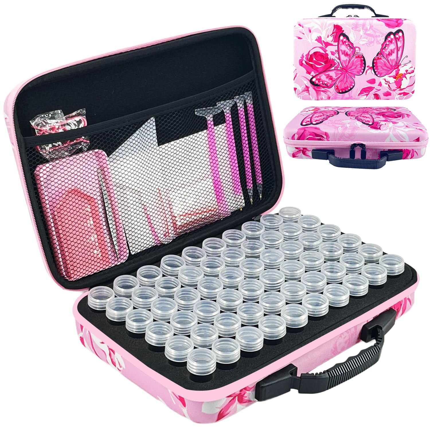 LIRUNQIU Diamond Painting Zubeh?r Boxen, 60 St¨¹ck Diamant Painting Aufbewahrungsbox Kits Werkzeug Set mit Stickers Tablett Stift