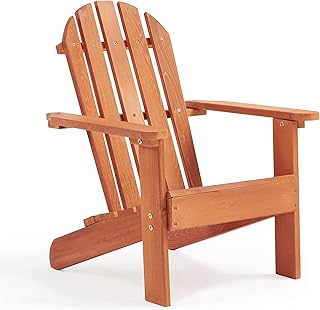 Wooden Kid's Adirondack Chair for Indoor and Outdoor, Natural Cedar Patio Lounge Chiar for Kids