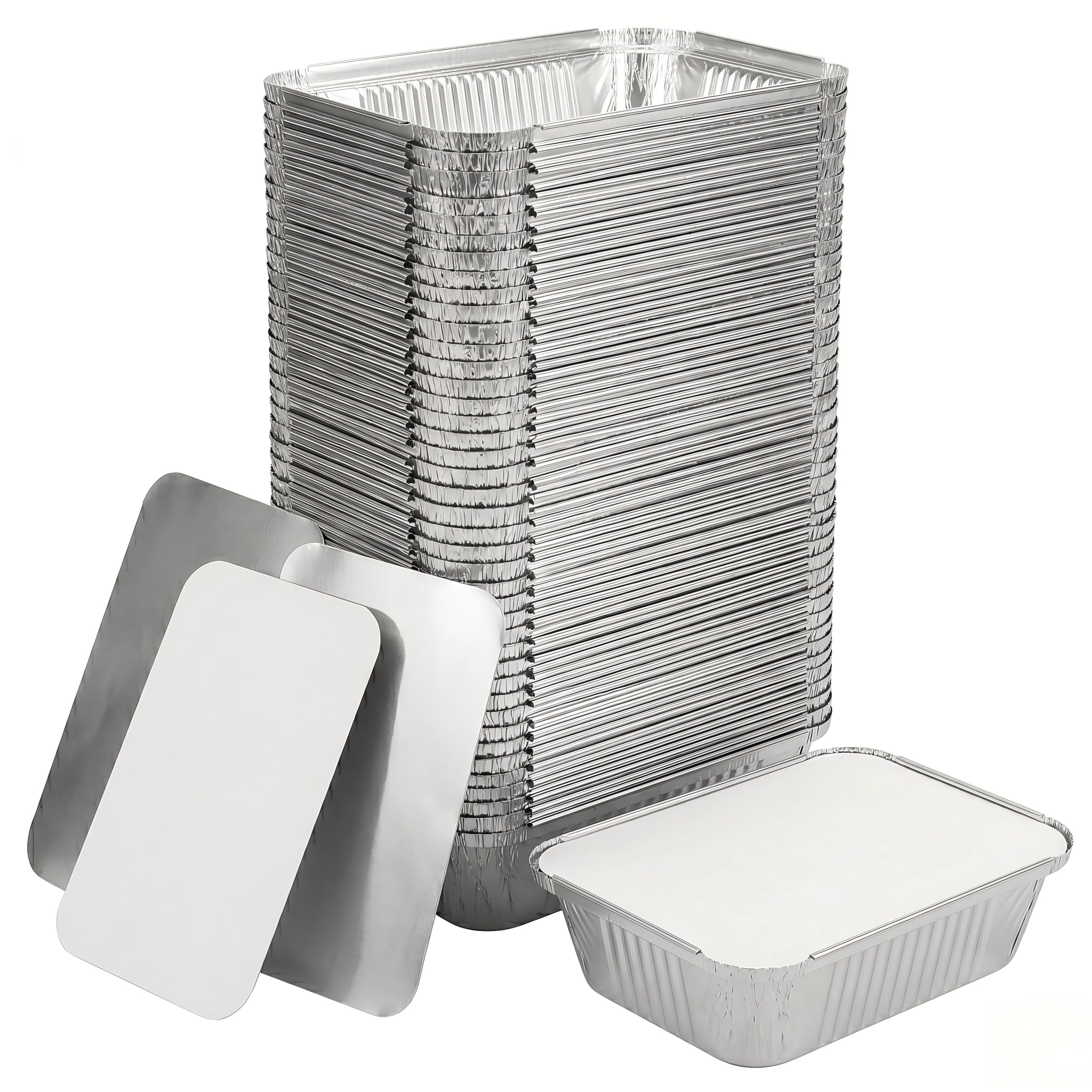 Aluminum Pans with Lids - 50 Pack -9