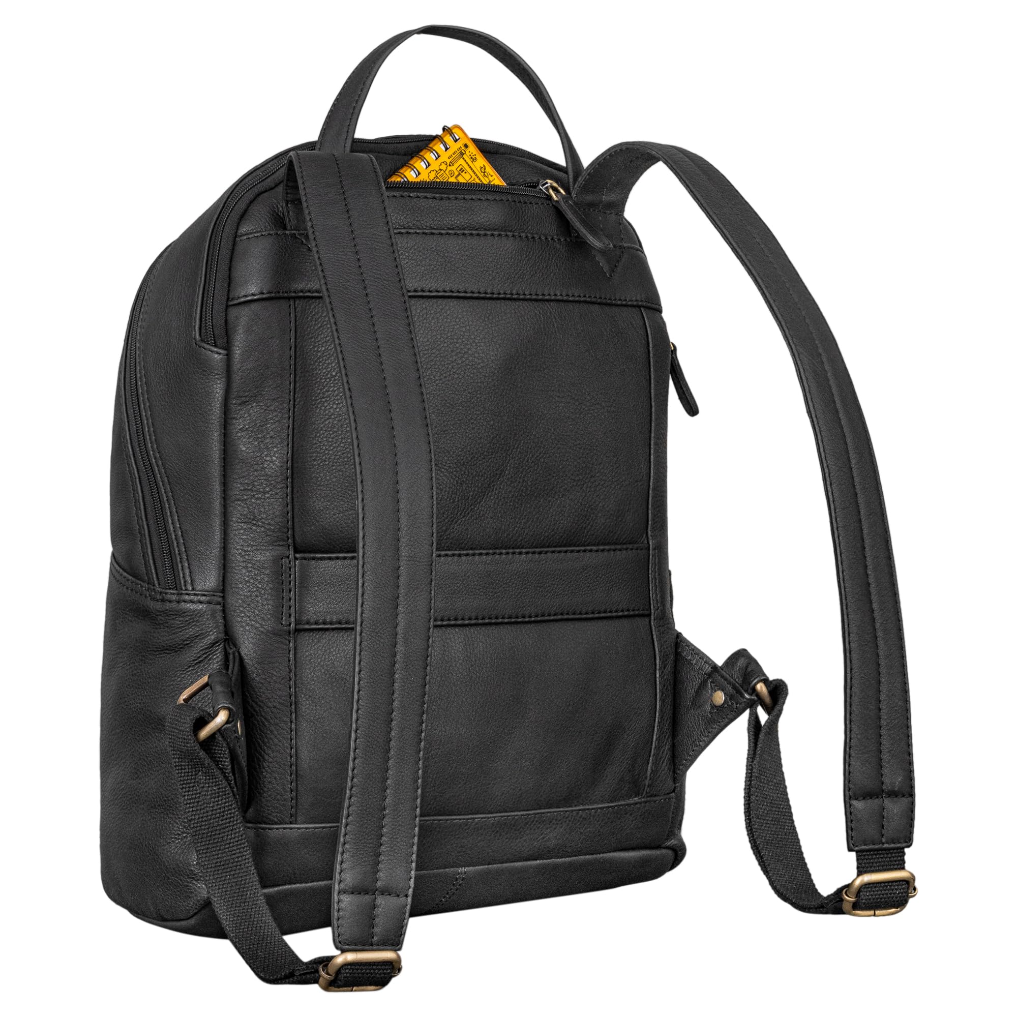 STILORD "Caius" skórzany daypack damski i męski plecak laptopa 10,1 cala plecak studencki plecak miejski mężczyźni prawdziwa skóra Kolor:czarny