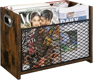 YINMIT Magazine Holder, Magazine Rack for Desktop and Home Office, Farmhouse File Storage Basket for Letters, Magazines, Books, Newspapers (Large)