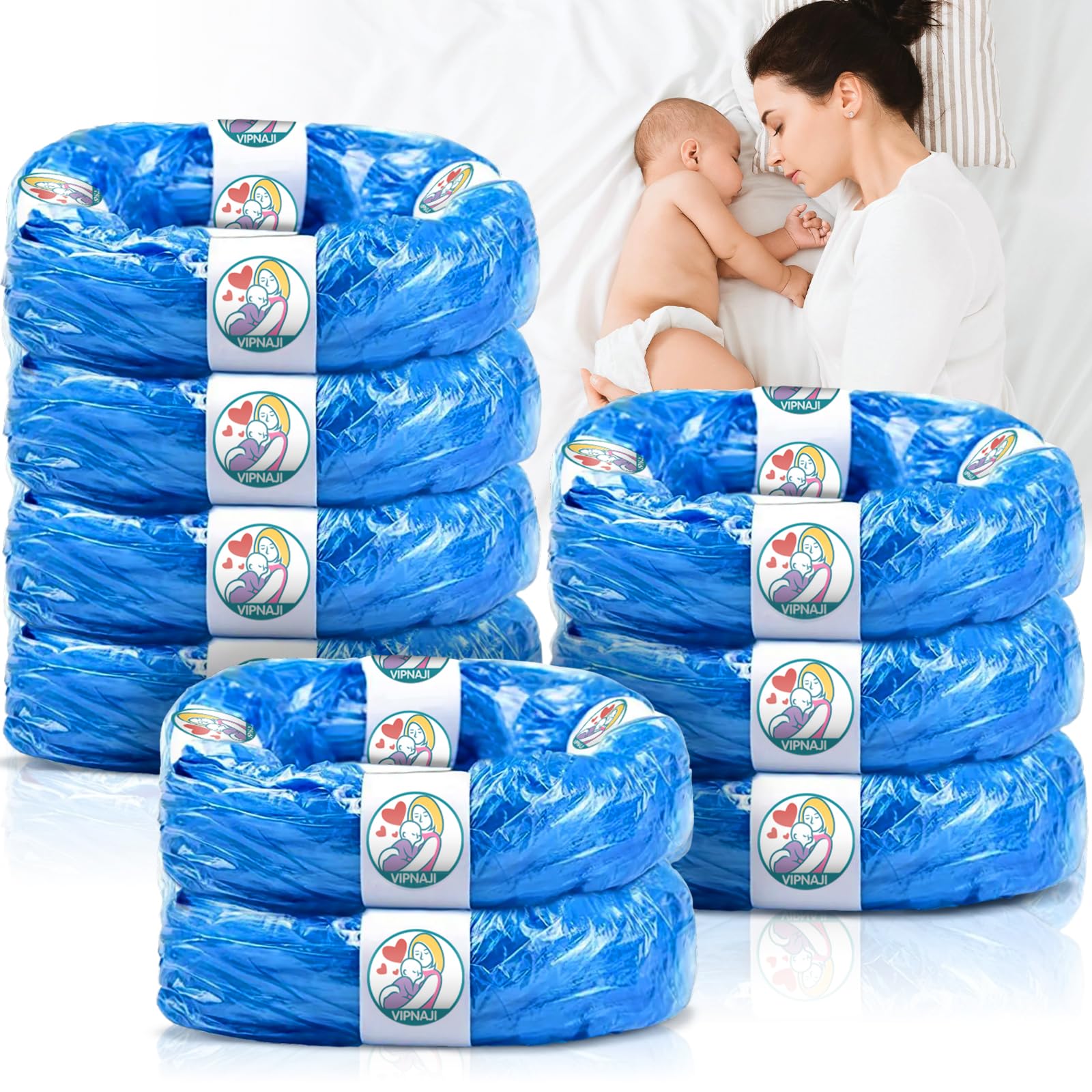 Lot de 9 Recharge Poubelle à Couches, Poubelles à Couches et Recharge Gran Capacité Antibactérien Anti-odeurs Multicouche,Recharge Poubelle Compatible avec tous types de recharges 6,5m/1 pièce