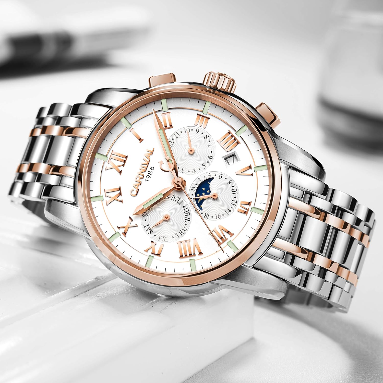 TEINTOP Carnival Men Complications Automatic Mechanical Wrist Watch
