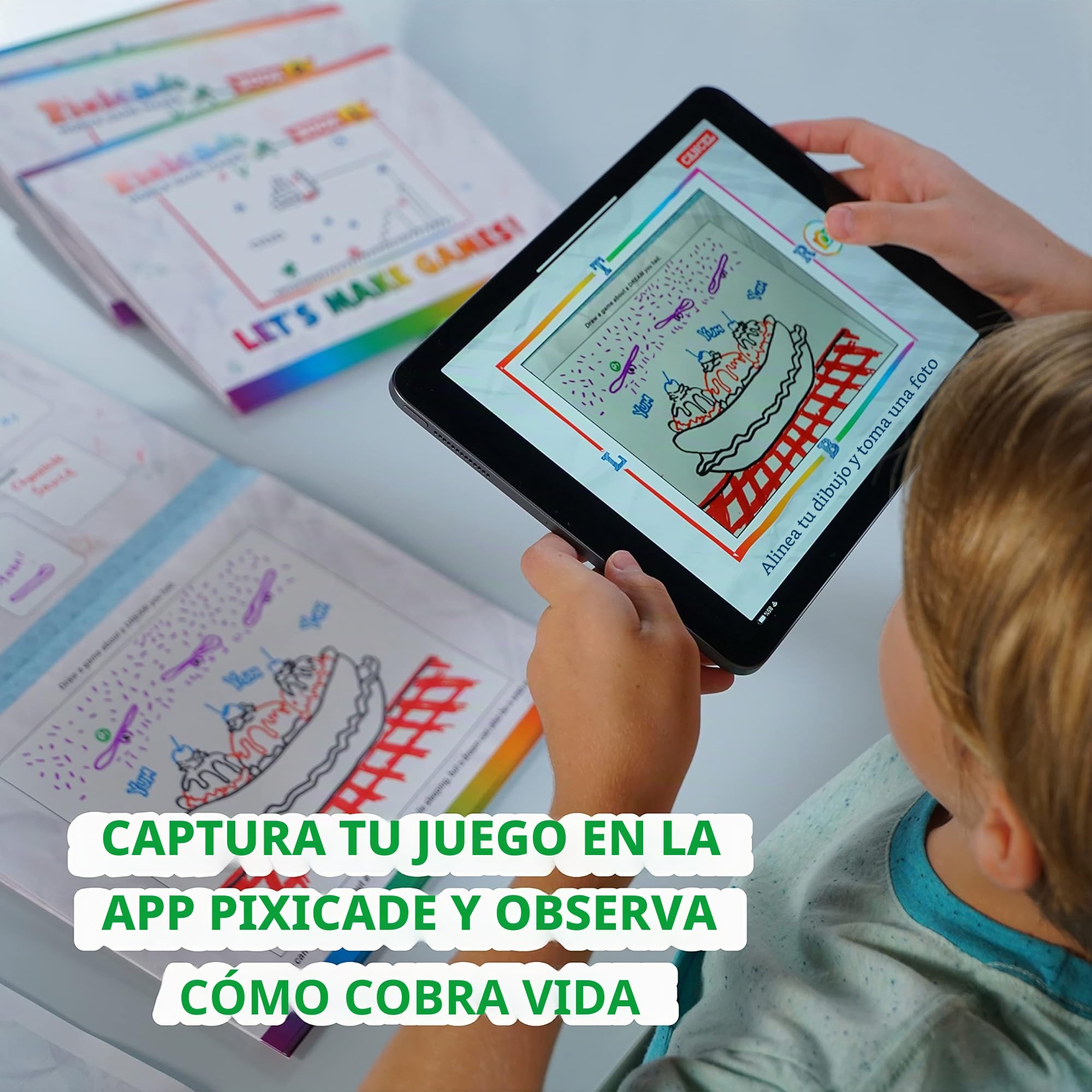 Pixicade Creador de videojuegos | Kit STEM para crear y jugar tus propios videojuegos | Juguete educativo para niñas y niños a partir de 6 años | Diversión creativa y de aprendizaje | Dibuja tu propio