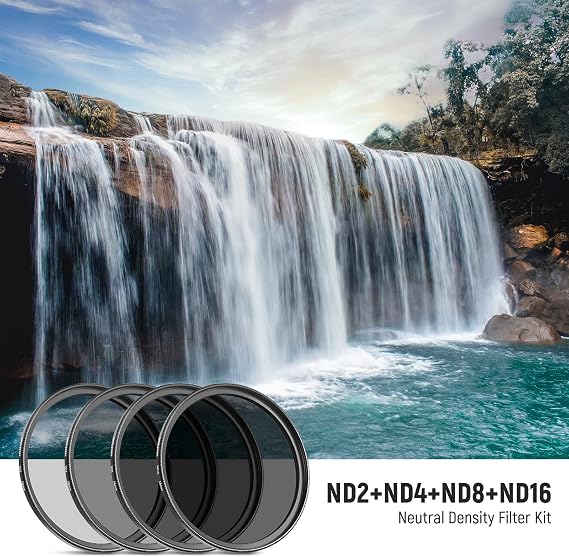 NEEWER 58mm ND Lens Filter Kit: ND2 ND4 ND8 ND16, Lens Cleaning Pen, Filter Pouch ND Filter and Accessory Kit for DSLR Cameras with 58mm Lens