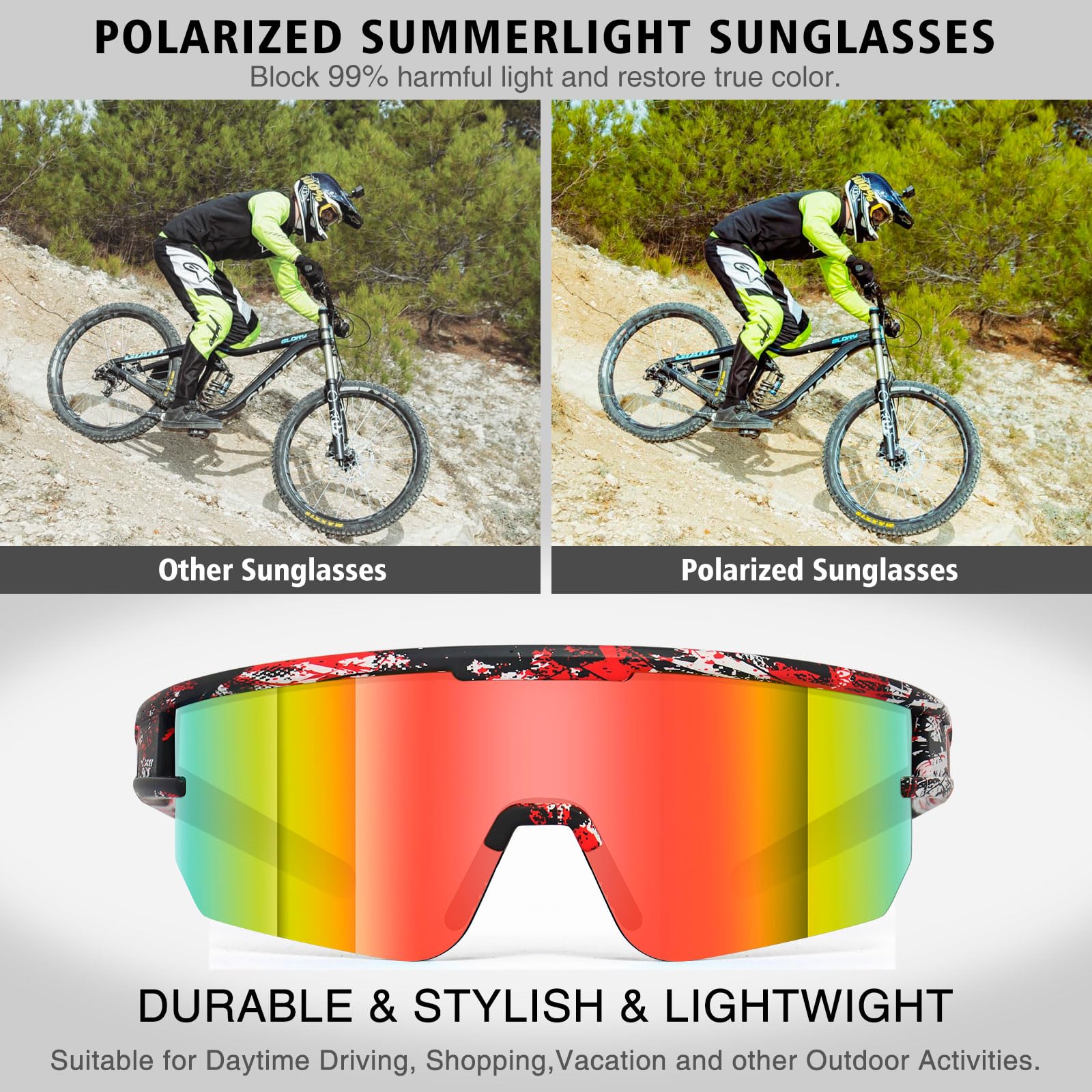 Occhiali da sole polarizzati da ciclismo per uomini e donne occhiali da baseball UV400 per MTB equitazione bicicletta corsa guida bici