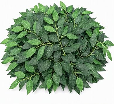 100Pcs Artificial Silk Italian Ruscus Green Leaves for DIY Decor