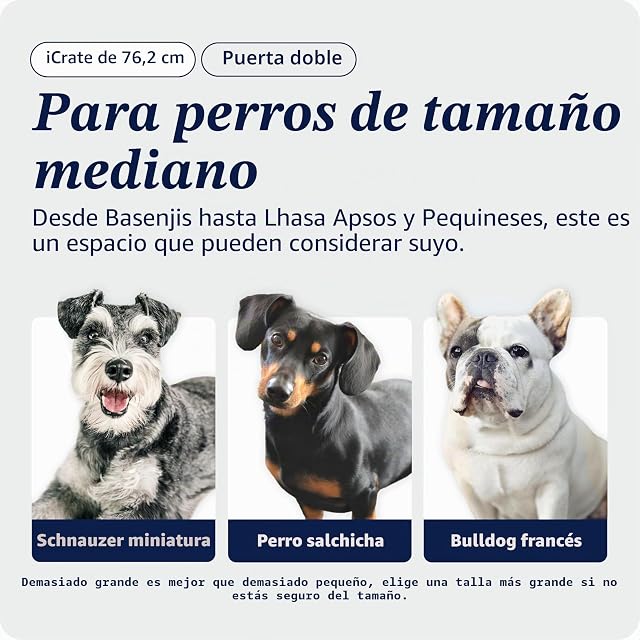 Foto 2 de 8 de MidWest Homes for Pets iCrate modelo 1530 Jaula para perros recién óptimizada, con doble puerta