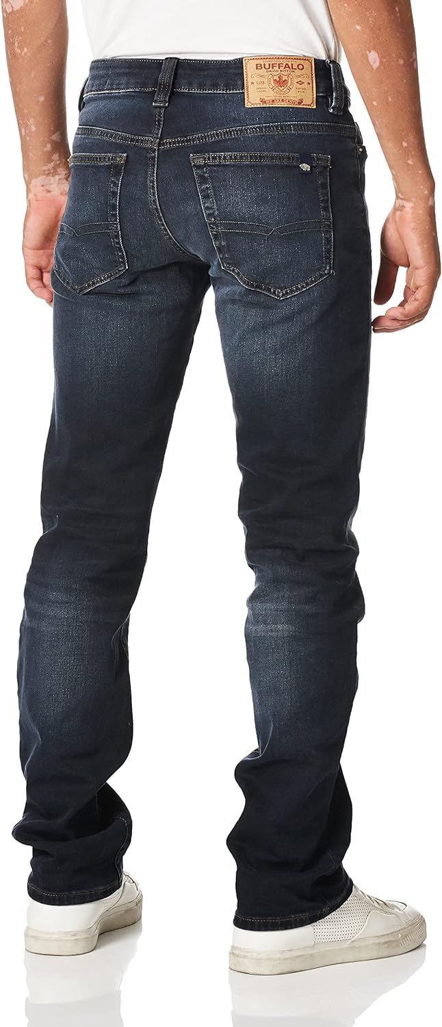 Buffalo David Bitton Men's Relaxed Straight Driven Jeans 31W x 32L Crinkled and Sanded Indigo
