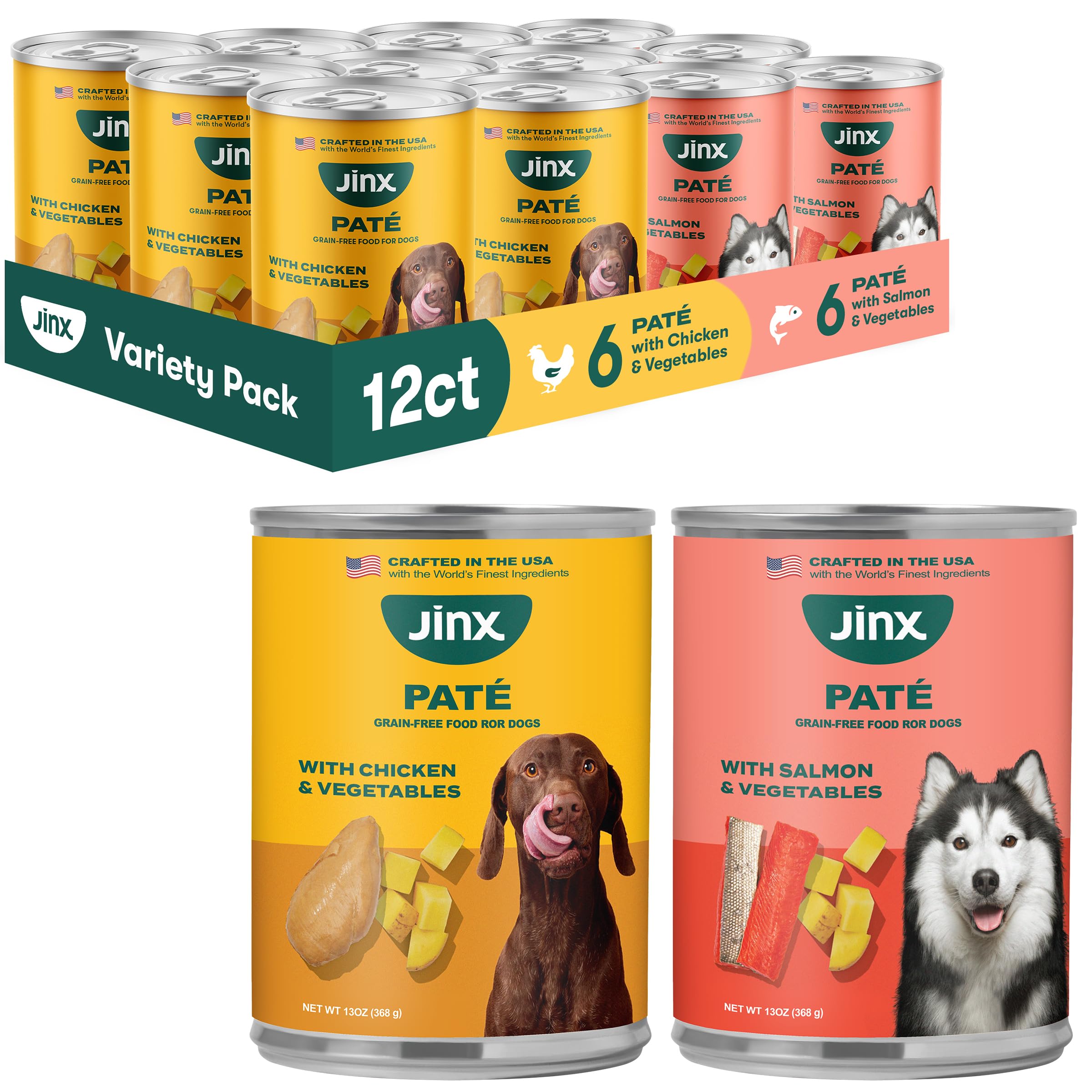 Jinx Premium Wet Dog Food Pate Variety Pack