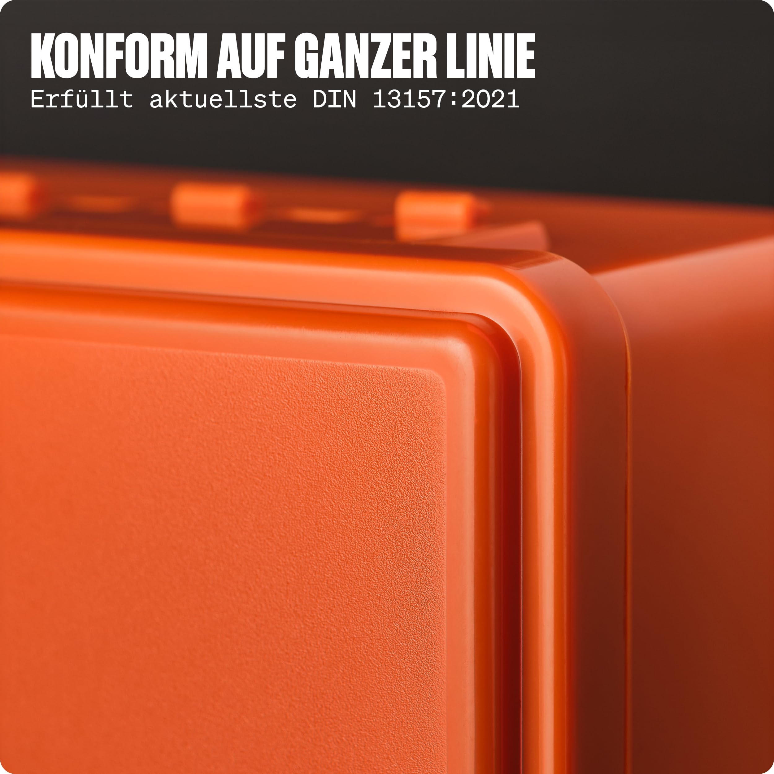 WERKSTEIN® Erste Hilfe Verbandskasten inkl. Wandhalterung [DIN 13157:2021] - Erste Hilfe Kasten für Betrieb, Büro & Zuhause - Erste Hilfe Koffer - Verbandsmaterial - Notfallbox - First Aid Bag