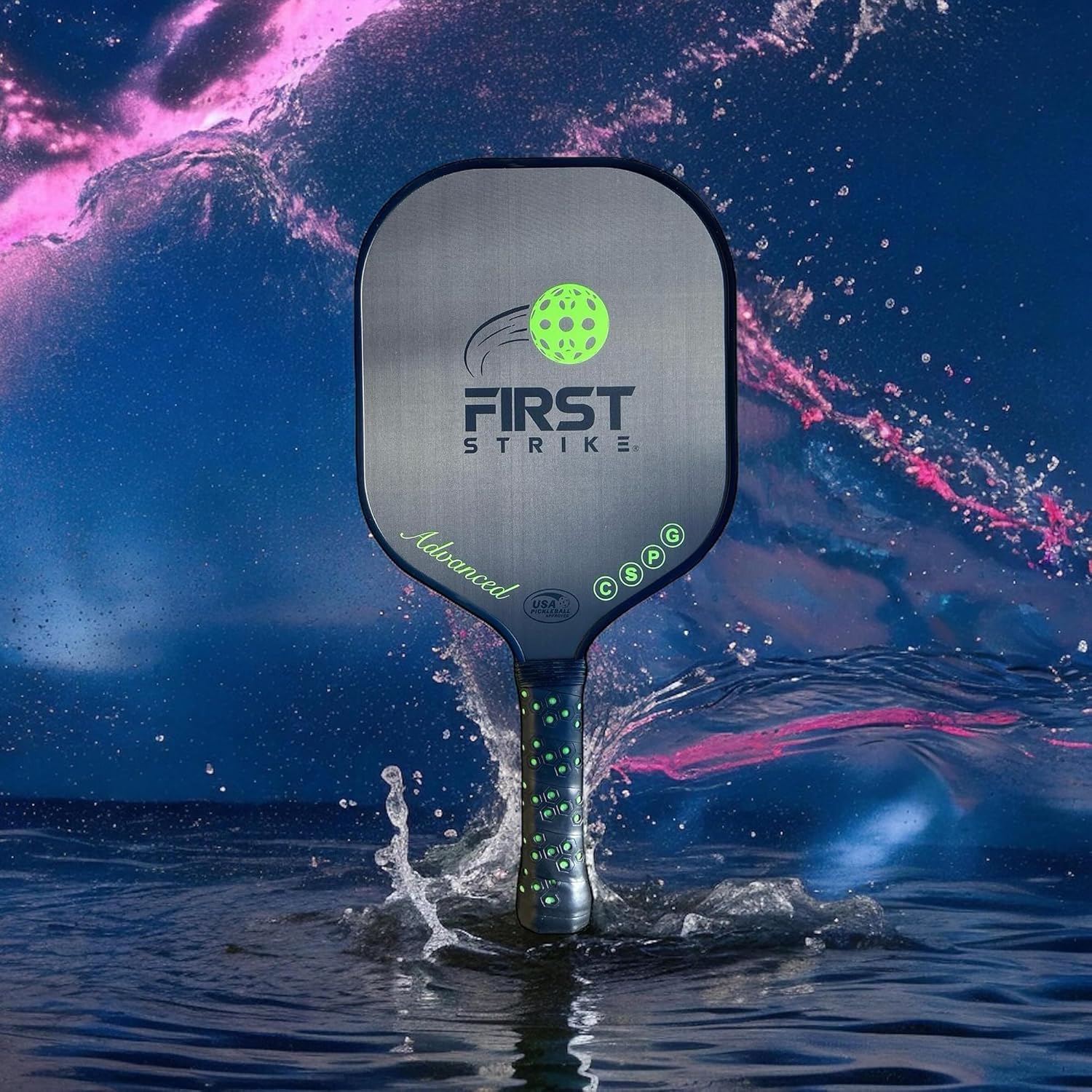 Advanced Pickleball Paddle - 16 x 8 x 0.5, Polymer Core, Carbon Fiber Surface, Advanced Edge Guard, 4" Grip, Sports Gear