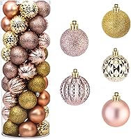 Vista 12 de Amooca Adornos de bolas de Navidad, 28 piezas de 2.8 pulgadas/3.15 pulgadas, inastillables, juego de bolas brillantes mate multiformas, colgantes