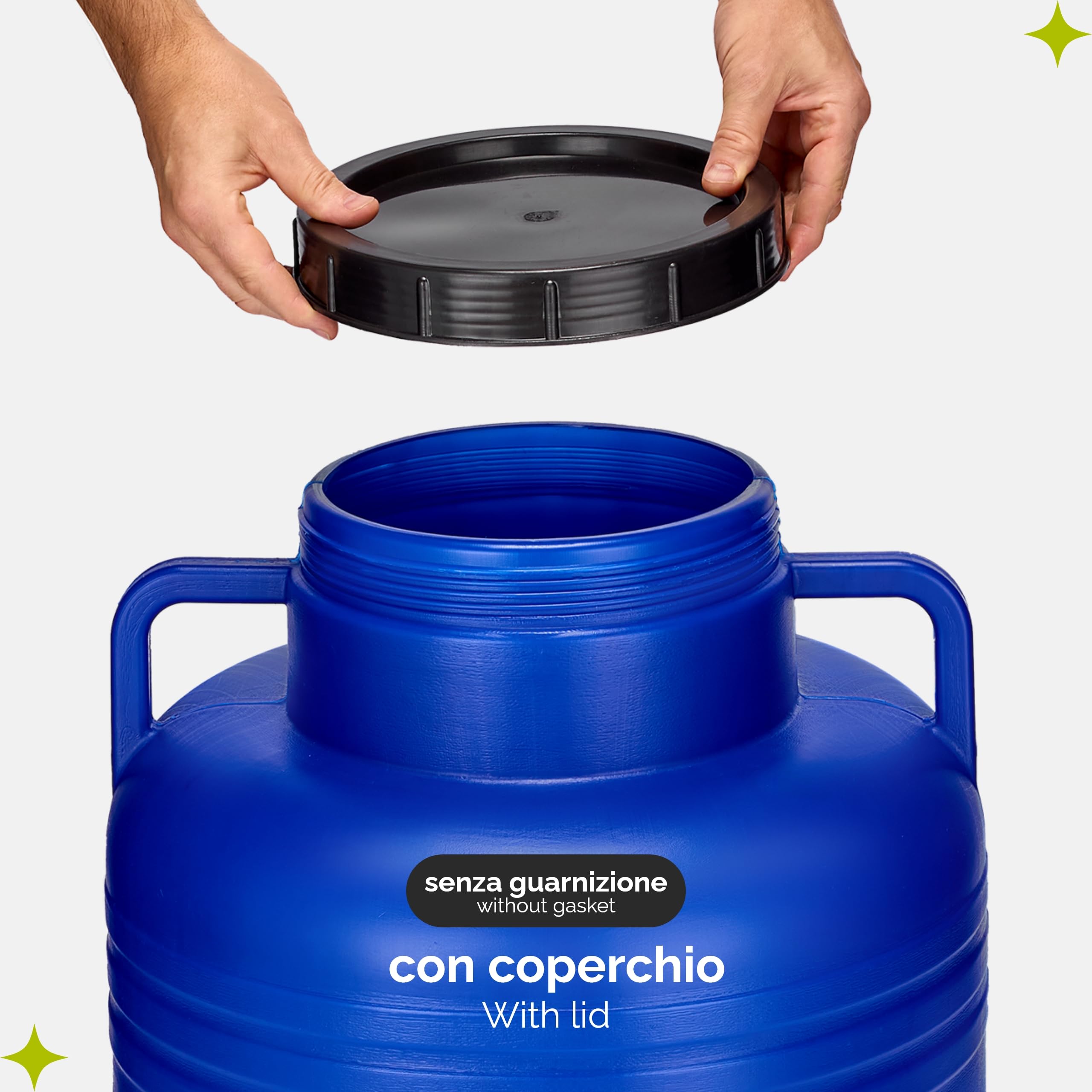 Garronda bidone plastica BPA-free 80 litri per alimenti tanica acqua cisterna con coperchio Blu