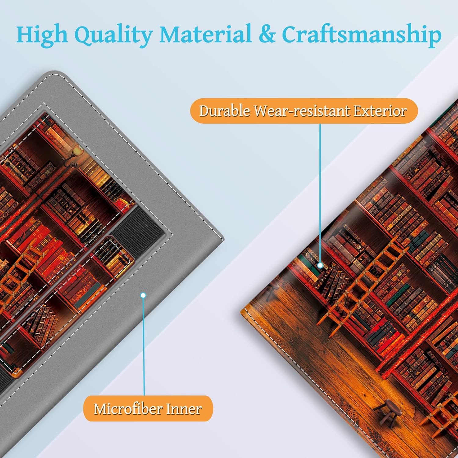 Fintie Stand Case for 6.8" Kindle Paperwhite (11th Generation-2021) and Kindle Paperwhite Signature Edition - Premium PU Leather Sleeve Cover with Card Slot and Hand Strap, Library