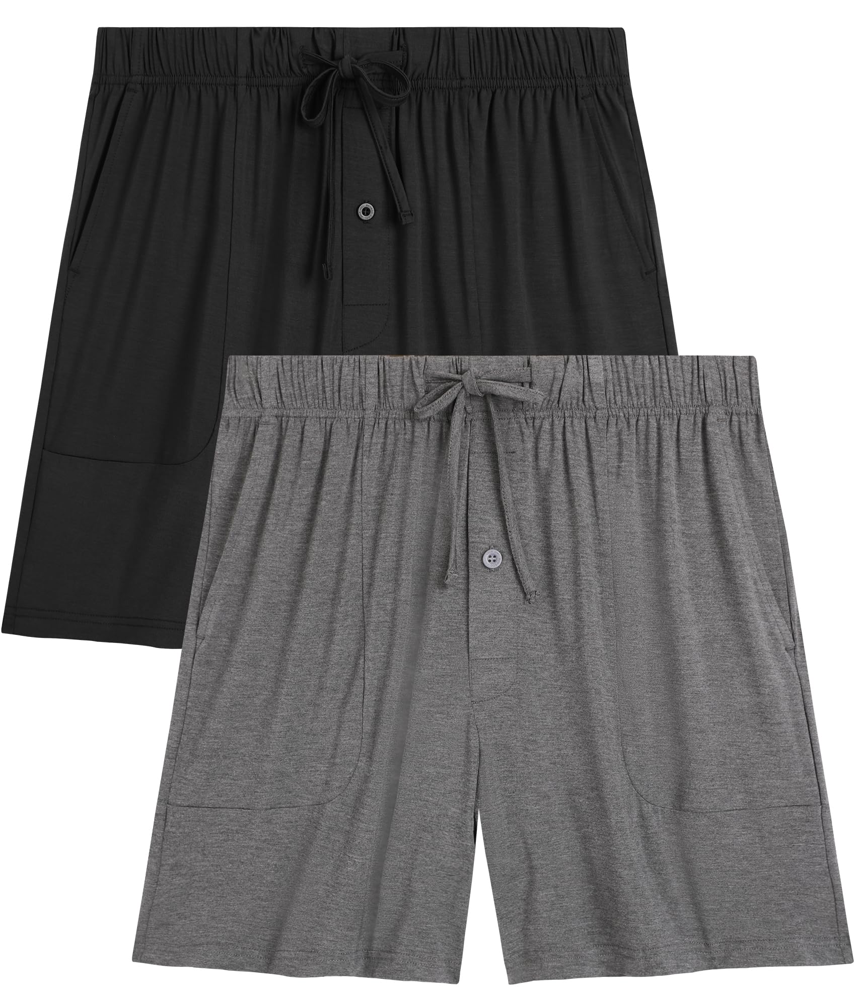 BAMBOO COOL Men's Pajama Pants Cooling Lounge Sleep Short Bottoms Soft Comfy Summer Pj Shorts Sleepwear Pajamas with Pockets