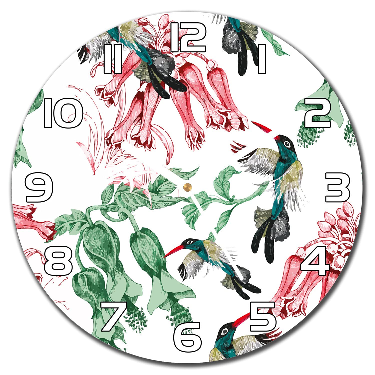Horloge en verre cuisine salon moderne pendule murale 30 cm Herbes D'été