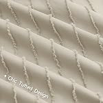 JELLYMONI Light Khaki Striped Tufted Duvet Cover Set Full Size | Perfect for Teen Bedrooms,Soft Textured Comfort,Matching Storage Bag,8 Corner Ties & Hidden Zipper,Oeko-Tex Certified