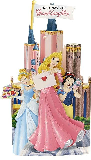 3D Granddaughter Birthday Card - Pop Up Disney Princess Castle - Disney Birthday Card