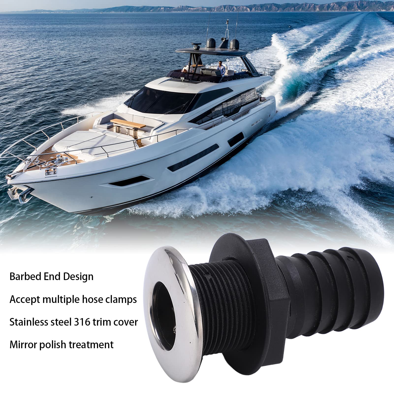 Jabsco Flush Mount Water Pressure Regulator 45psi - Chrome