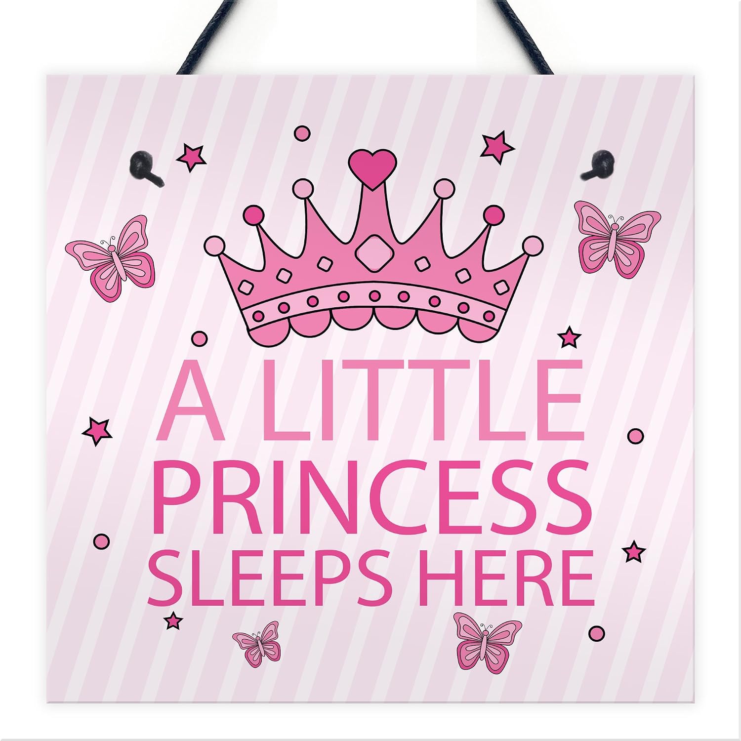XLD Store Princess Sleeps Hanging Wall Door Plaque Nursery Bedroom Sign Gift Baby Girls Fairytale Decor