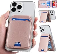 Vista 4 de Cavor Compatible con Magsafe - Cartera magnética para iPhone 17/16 Pro Max/14 Pro/15/14 Plus/13/12 Mag, funda de crédito para iPhone 15/13/12, rosa