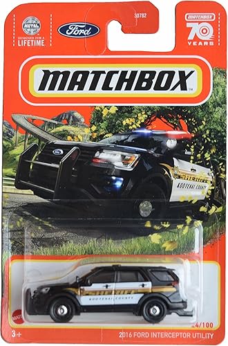 Matchbox 2016 Ford Interceptor Utility, Negro 24100 Sheriff