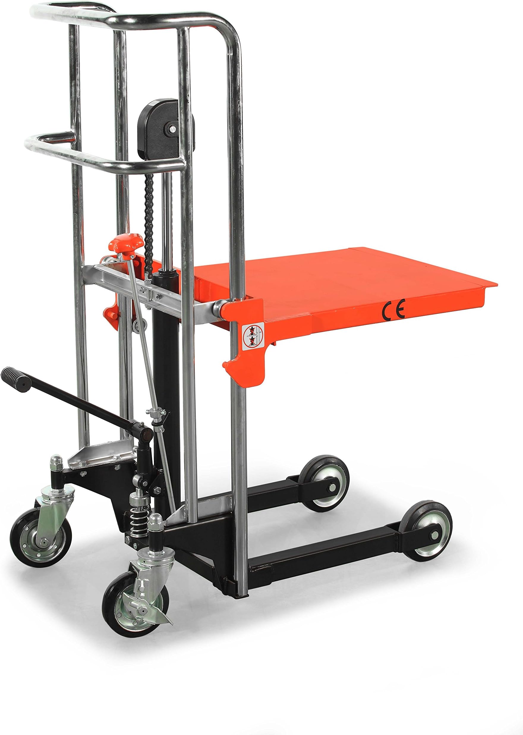 Mighty Lift MPS0859 Foot Operated Manual Platform Stacker - 880 lb of Capacity โ 59" Max Height, 64" Height, 23" Width, 26" Length, 880 Pounds Load Capacity