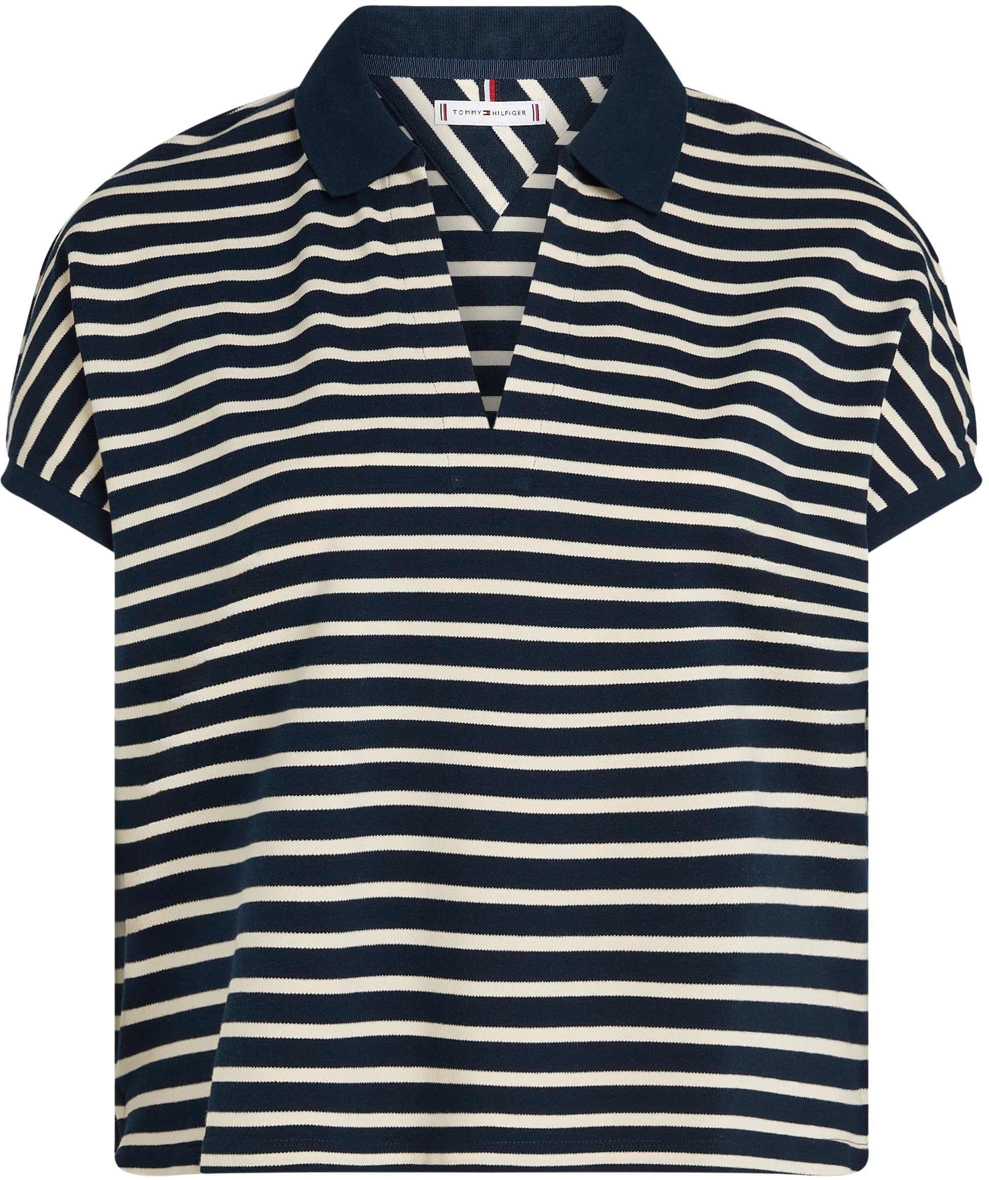 Tommy Hilfiger CRV LYOCELL OPEN-NK POLO SS WW0WW46074 Kobiety Crv Lyocell Open-nk Polo Ss Ww0ww46074
