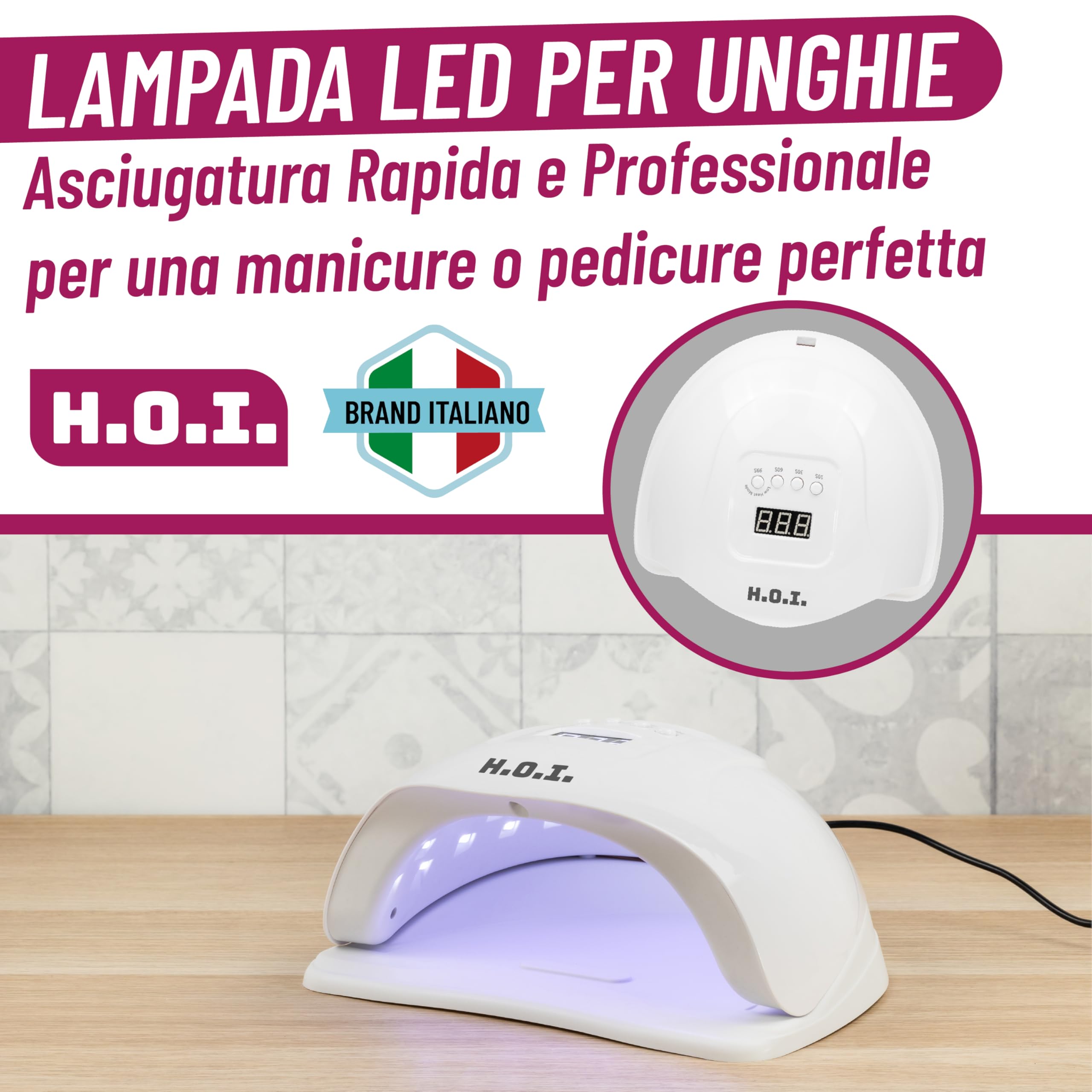 Lampada Unghie UV LED 48W Professionale con Sensore Automatico e Timer (30s/60s/90s) – Asciuga Smalto Semipermanente, Gel Ricostruzione, Nail Art, Manicure e Pedicure, Uso Domestico e Salone