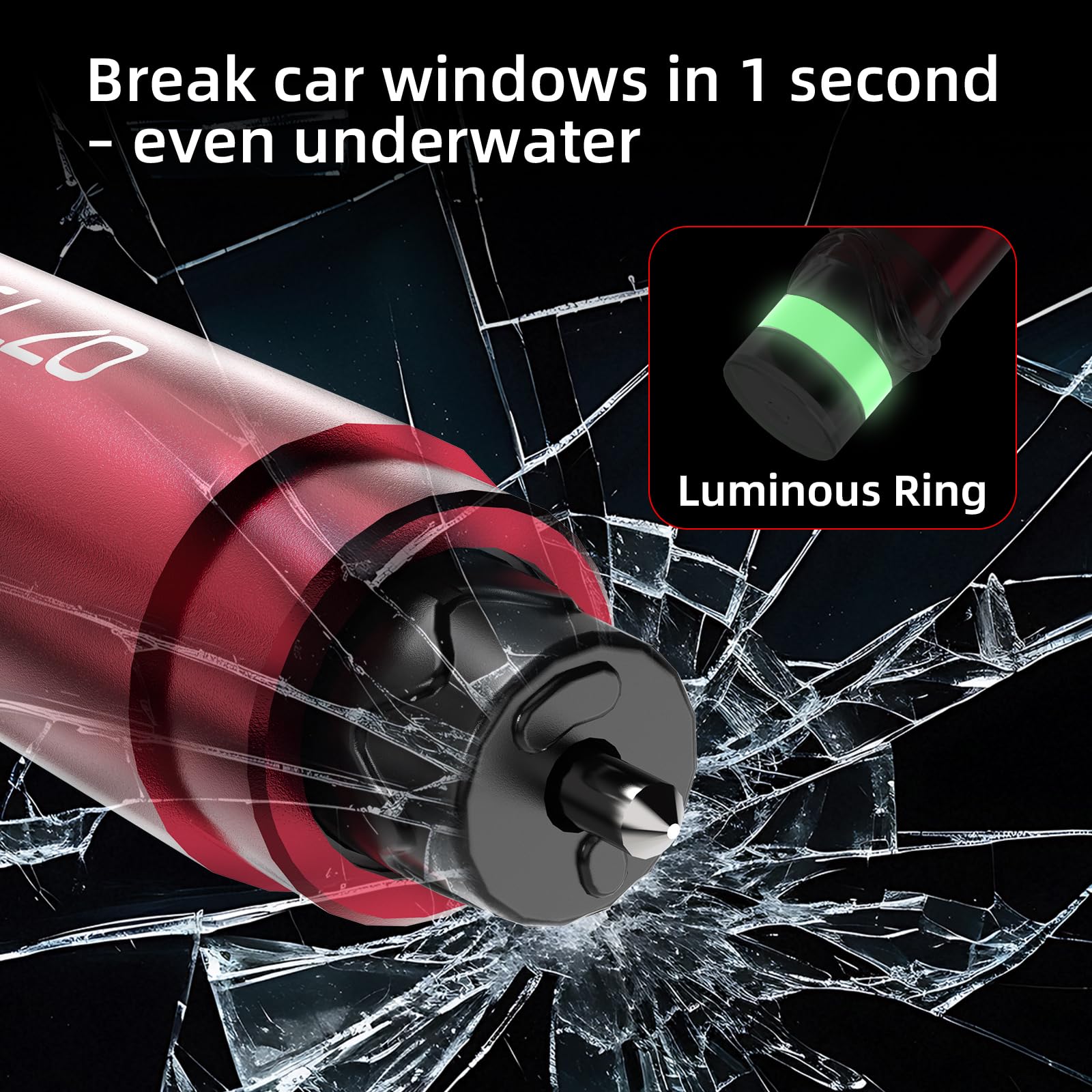 ELZO 3 Stück 2 in 1 Gurtschneider Notfallhammer, Auto Tragbarer Sicherheitshammer, Federkorn Nothammer mit Testglas zum Üben Überlebenspfeife, Glasbrecher Auto Essentials, Notfallhammer für Auto Bus