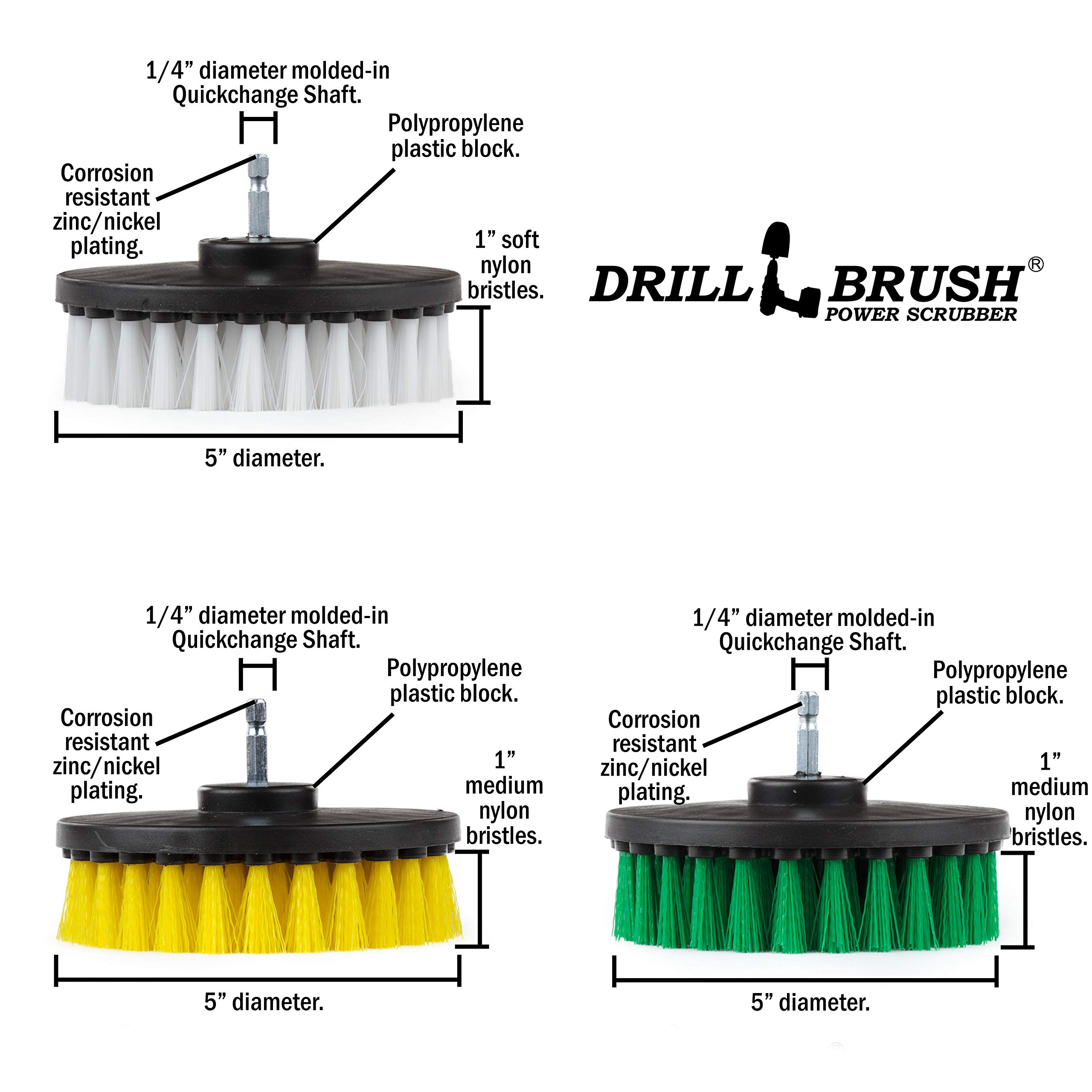 Limpieza de la casa - Herramientas de cocina - Limpiador de ducha - Accesorios de baño - Cepillo de taladro - Kit de limpieza de cepillo giratorio multiusos - Estufa, estante para horno, fregadero, 5