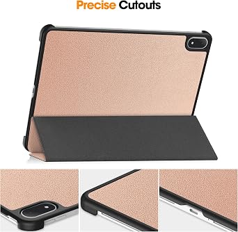 Case Compatible with OnePlus Pad 2 Pro/Pad 3, Stand Feature Ultra Thin Smart Cover with Auto Sleep Wake, PU and PC Anti-scratch Protective Case-Rose gold