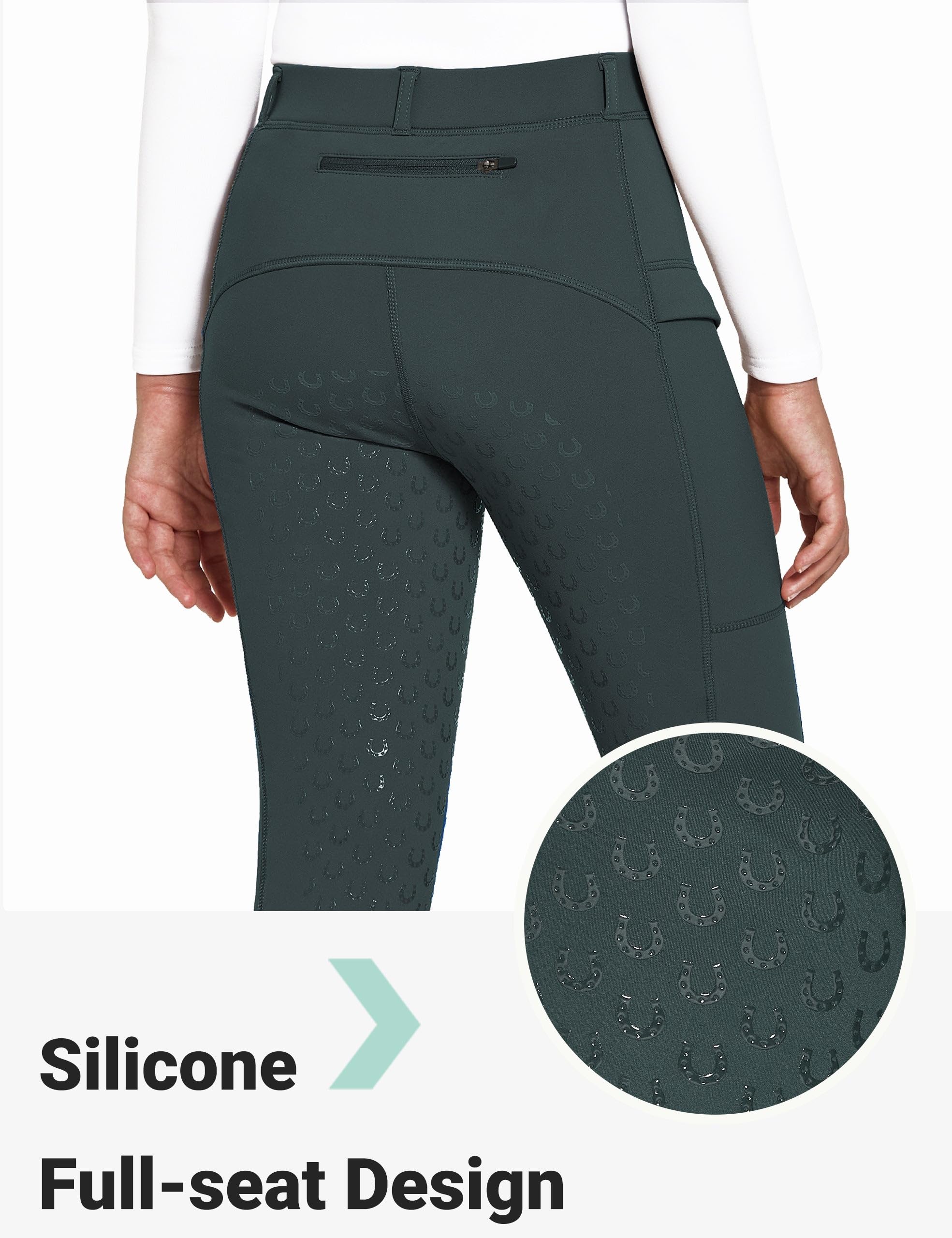 FitsT4 Sports Pantalon d'équitation d'hiver pour enfant - En silicone - Avec poche pour téléphone portable et poches