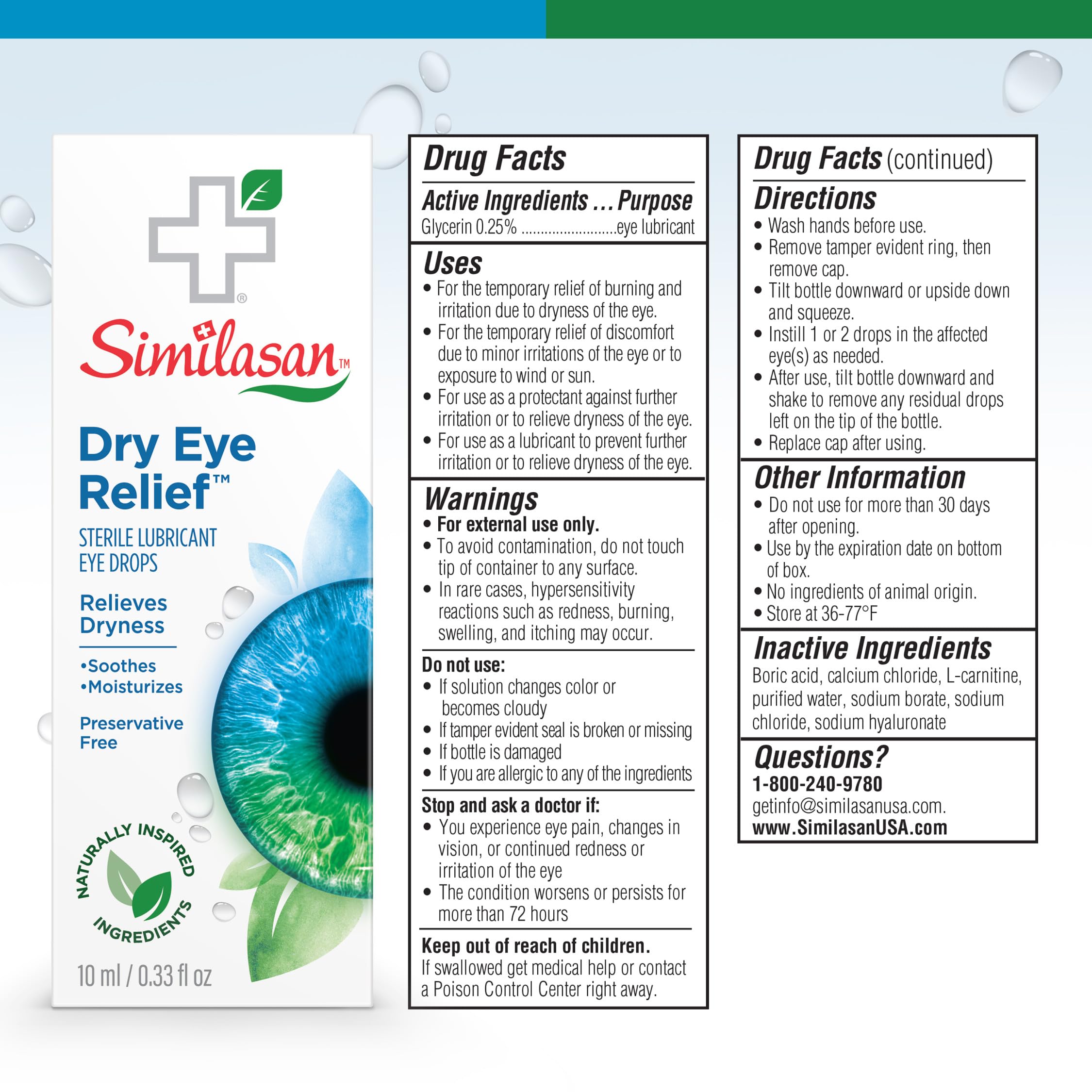 Similasan Dry Eye Relief Drops, Instant and Lasting Relief, Naturally Inspired Ingredients for Dry, Irritated Eyes, with Hyaluronate, Preservative-Free, pH Balanced, Gentle for Sensitive Eyes, 10ml — Amazon image 9