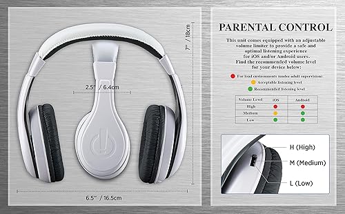 Miniatura 5 de eKids Auriculares para niños, sonido estéreo, cable Jack de 0.138 in, auriculares con cable para niños, sin enredos, control de volumen, auriculares